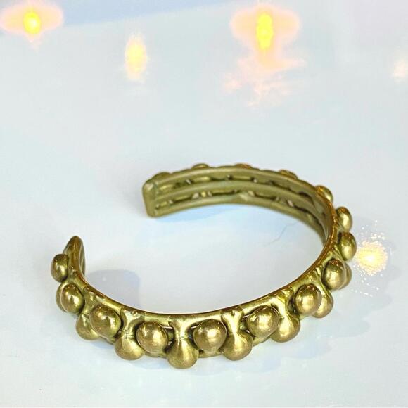 Jewelry - Vintage MCM Brutalist Brass Statement Cuff Bracelet 70s